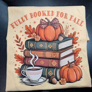 Fully Booked for Fall Tee (Gildan Heavy Cotton, Yellow Haze, Adult Large)